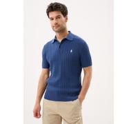 Polo Ralph Lauren - Pull torsadé à col polo en coton Blu - Abbigliamento L Blu