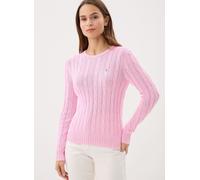 Polo Ralph Lauren - Pull torsadé à col rond en coton 2119718 Rosa - Abbigliamento L Rosa