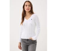 Polo Ralph Lauren - Pull torsadé à col V en coton Bianco - Abbigliamento L Bianco