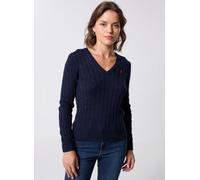 Polo Ralph Lauren - Pull torsadé à col V en coton Blu - Abbigliamento L Blu