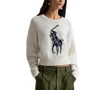Polo Ralph Lauren - Pull à col rond Big Pony en laine Bianco - Abbigliamento XL Bianco