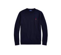 Maglione girocollo in cotone Blu S Tinta unita