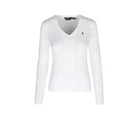 Polo Ralph Lauren - Maglione Scollo a V in Cotone con Lavorazione a Treccia - - Knitwear - Donna - Bianco - S
