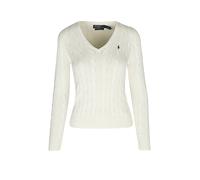 Polo Ralph Lauren Maglia in cotone a trecce con scollo a V M Cream