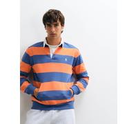 Polo Ralph Lauren rugby shirt con logo orso in arancione e blu L