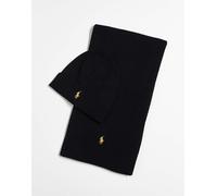 Polo Ralph Lauren - Set berretto e sciarpa con logo a icona nero One Size