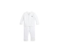 POLO RALPH LAUREN Set neonato 2 pezzi cardigan e pantaloni bianco | 74
