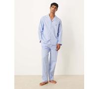 Polo Ralph Lauren - Set pigiama da casa blu chiaro a quadretti con logo M