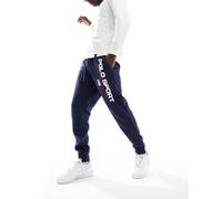 Polo Ralph Lauren - Sport Capsule - Joggers blu navy con logo della bandiera e fondo elasticizzato S