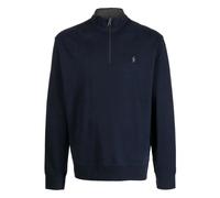 Polo Ralph Lauren, ,Sweatshirts & Hoodies ,Uomo ,Blu ,S Maglione in Cotone con Mezza Zip e Ricamo Logo