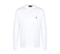 Polo slim in piqué a maniche lunghe Bianco M Tinta unita