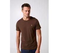 Polo Ralph Lauren - T-shirt ajusté à col rond en jersey 710671438 Marrone - Abbigliamento L Marrone