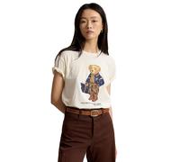 Polo Ralph Lauren T-shirt in maglia con orsetto bianca-Bianco L
