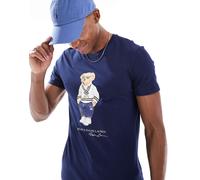 Polo Ralph Lauren - T-shirt classica oversize blu navy con stampa di orsetto heritage M