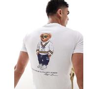 Polo Ralph Lauren - T-shirt custom fit bianca con stampa di orsetto heritage sul retro-Bianco S