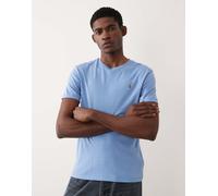 Polo Ralph Lauren - T-shirt custom slim fit in cotone pima celeste con logo iconico-Blu L