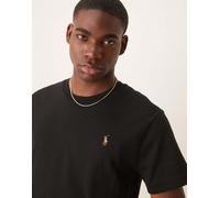Polo Ralph Lauren - T-shirt nera in cotone pima con logo-Nero XS