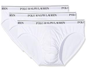 POLO RALPH LAUREN Three Low Rise Brief Pacco da Tre Slip Bianco (M)