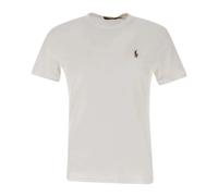 Polo Ralph Lauren, ,Tops ,Uomo ,Bianco ,L Magliette in Cotone Bianca con Logo Ricamato