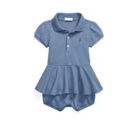 Polo Ralph Lauren Tutina a pantaloncino polo in piqué 18 MESI Capri Blue