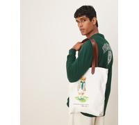 Polo Ralph Lauren - Wimbledon Capsule - Borsa shopping media in tela bianca con stampa di orso-Bianco One Size