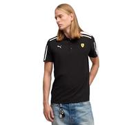 Polo Scuderia Ferrari MT7 da uomo Nera in Cotone Sportiva Regular con Logo Nuova