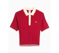 Adidas WMNS CABLE KNIT CALI TEE POLO women Shirts & Blouses red in taglia:XS