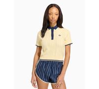 Adidas Originals Cable Knit Cali Short Sleeve Polo Giallo L Donna