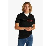 Polo slim con strisce colorate Nero M A righe