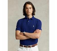Polo slim in cotone piqué Blu S Tinta unita