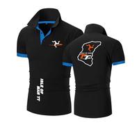 Polo Stampate da Uomo per I.s.l.e of M.a.n T..T Magliette da Tennis A Maniche Corte con Colletto T-Shirt Ad Asciugatura Rapida Magliette Sportive-HeiS+LanS||m