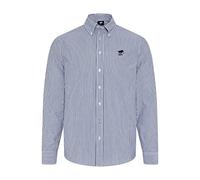 Polo Sylt Bottoni in Popeline di Cotone Regular Fit Camicia Button-Down, Dk Blue/Wht STR, L Uomo
