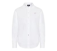 Polo Sylt Bottoni Realizzata in Cotone Oxford Regular Fit Camicetta Lunga, Bright White, M Dona