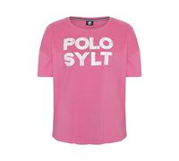 Polo Sylt mit Print im Label-Stil T-Shirt con Stampa a pigmenti in Stile Etichetta, 17-2230 Carmine Rose, 52 Donna