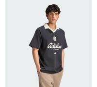 adidas Uomo Lux Tiro Script Graphic Polo Shirt, Black/off White, S