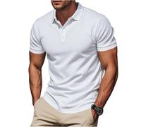 Polo Taglie Forti Uomo Traspirante Moda Tshirt Cotone Firmate Maglietta Personalizzata Blu Estive Maniche Corte Polo da Camicia Uomo Elegante Hawaiana Bottoni al Colletto Deals of The Day XL