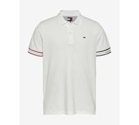 Polo Tommy Jeans Slim Flag Cuff T-shirt bianco puro - S