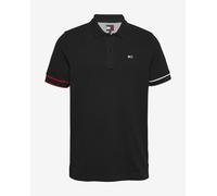 Polo Tommy Jeans Slim Flag Cuff T-shirt nero puro - S