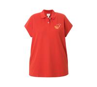 Polo Ulla Popken da donna taglie forti ricamo collo a polo mezza manica