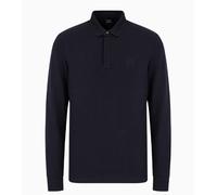 Polo Uomo Armani AX Cotone Logo Manica Lunga Moda 8NZF79 1510 Blu