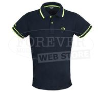 Polo uomo Baci Abbracci con logo ricamato e stampato fluo sul collo art BAM2428