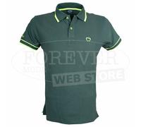 Polo uomo Baci Abbracci con logo ricamato e stampato fluo sul collo art BAM2428