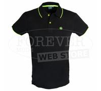 Polo uomo Baci Abbracci con logo ricamato e stampato fluo sul collo art BAM2428