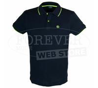 Polo uomo Baci Abbracci con logo ricamato e stampato fluo sul collo art BAM2428