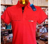 Polo uomo Baci Abbracci con logo ricamato grande e stampa sul collo art BAM2120x