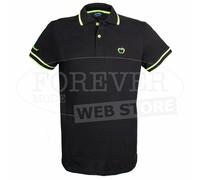 Polo uomo Baci Abbracci con logo ricamato e stampato fluo sul collo art BAM2428