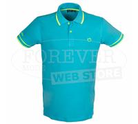 Polo uomo Baci Abbracci con logo ricamato e stampato fluo sul collo art BAM2428