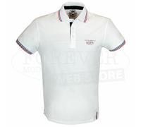 Polo uomo Baci Abbracci manica corta con logo frontale e profili rigati -BAM4283