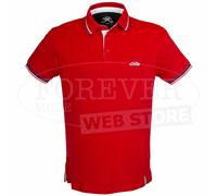 Polo uomo Baci Abbracci manica corta con logo frontale e profili rigati -BAM4283