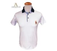 Polo Uomo bianco Stemma Regno due Sicilie in cotone made in italy Argenio Napoli